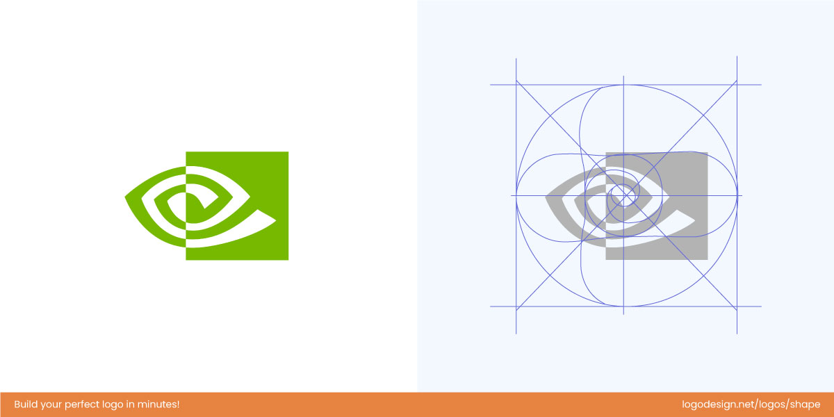 Nvidia Logo on Golden Ratio