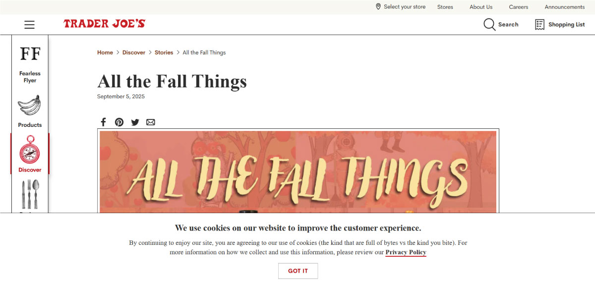 Trader Joe Fall in a Basket