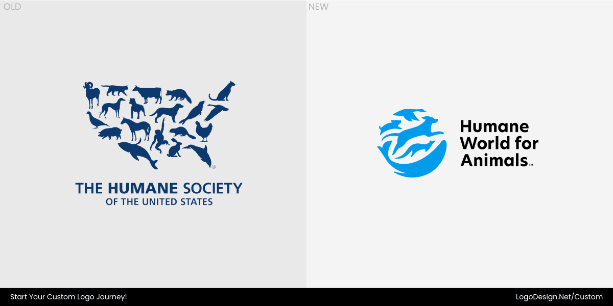 Humane World for Animals Logo New Vs Old
