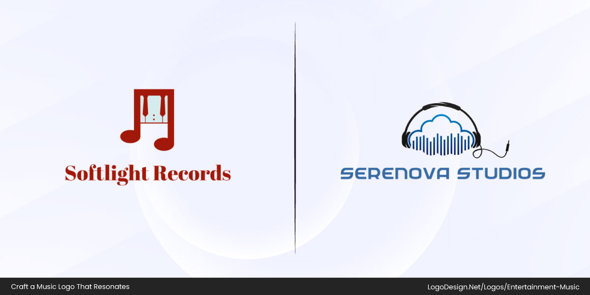 Music note with piano and mixer bars in headphones