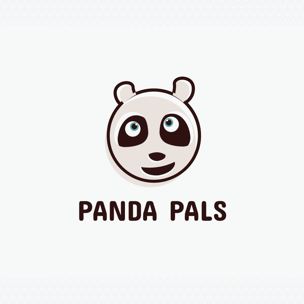 Pet logo happy panda face