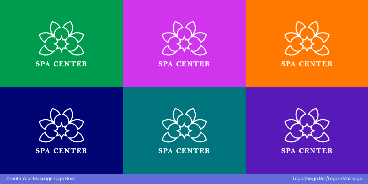 Massage logo on different backgrounds