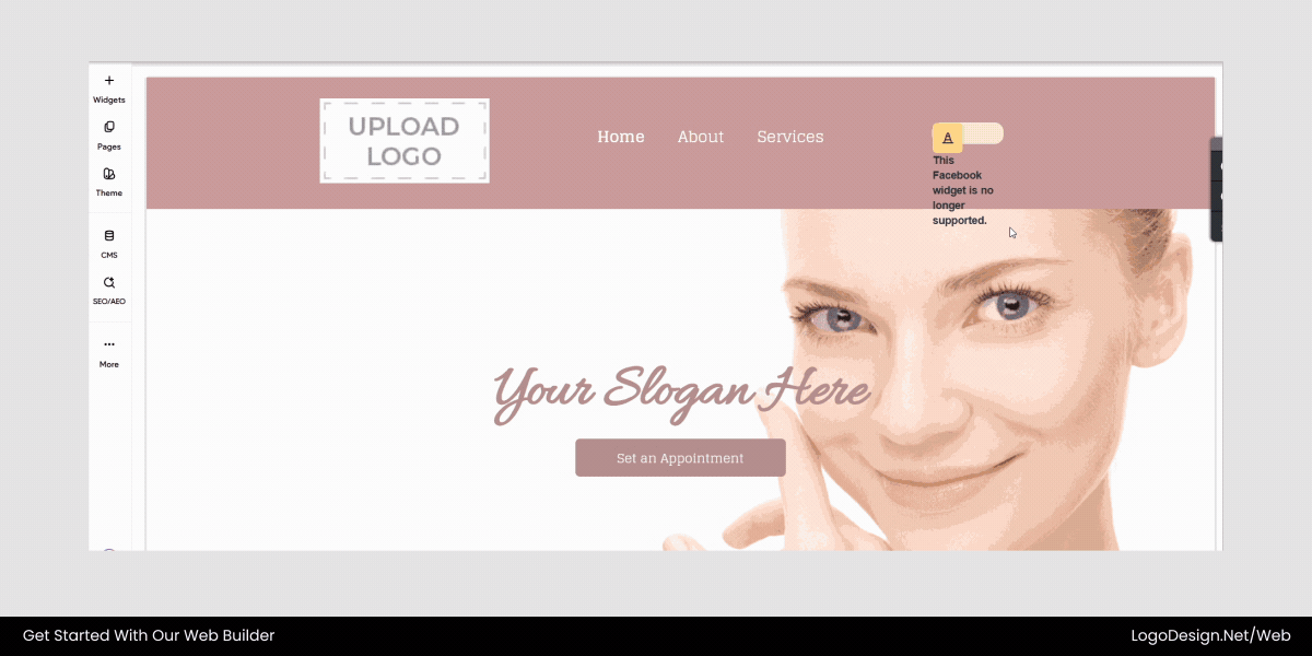 Drag and drop to add service blocks