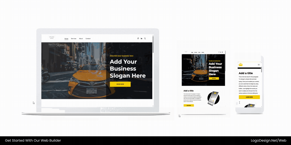 Preview website on desktop, tablet, and mobile