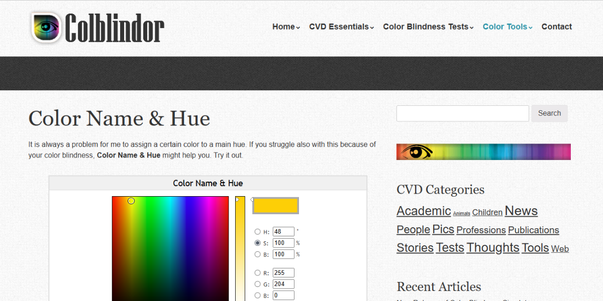 Colblindor - Color Name Hue Colblindor - Color Name Hue