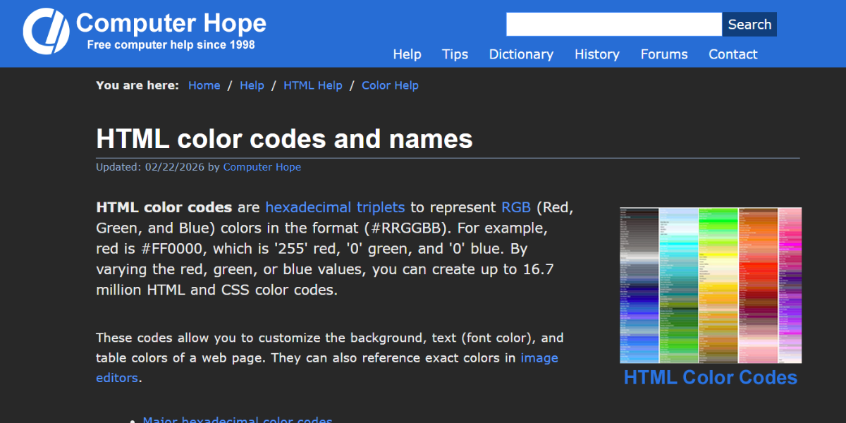 Computer Hope HTML Color Computer Hope HTML Color