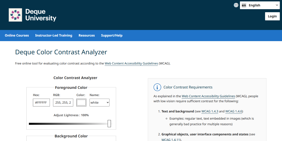 Deque Color Contrast Analyzer Deque Color Contrast Analyzer