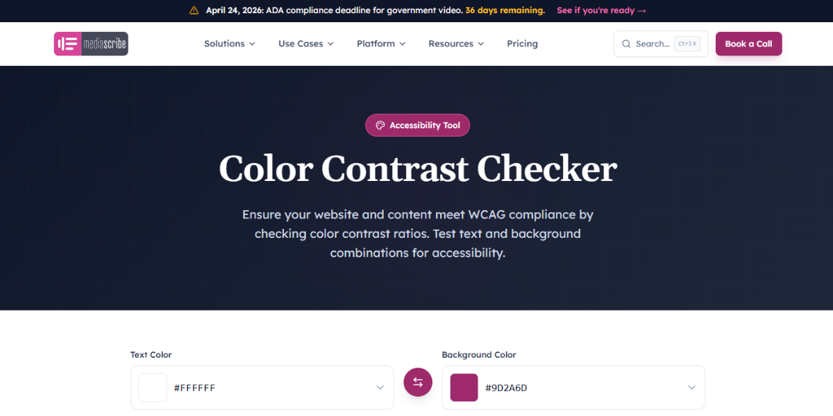 MediaScribe Contrast Checker MediaScribe Contrast Checker