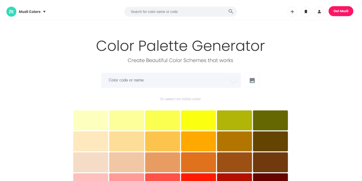 Muzli Color Palette Generator Muzli Color Palette Generator