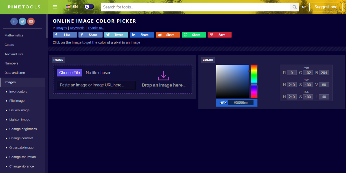 Pine Tools - Image Color Picker Pine Tools - Image Color Picker