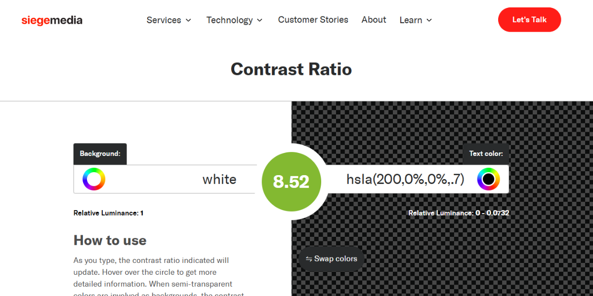 Siege Media Contrast Ratio Siege Media Contrast Ratio