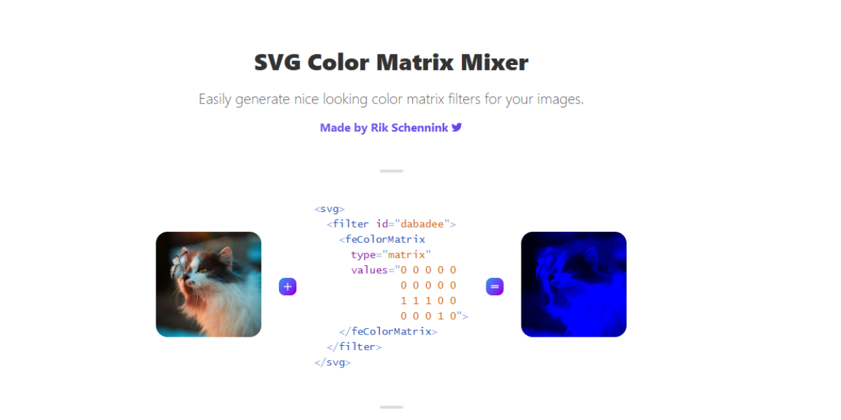 SVG Color Matrix Mixer SVG Color Matrix Mixer