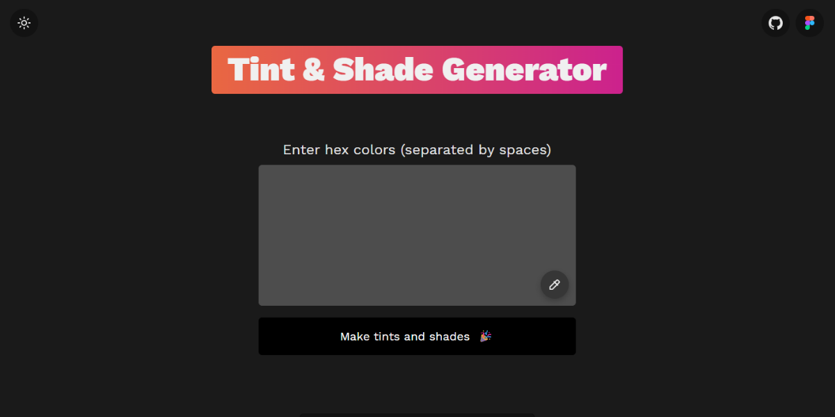 Tint & Shade Generator Tint & Shade Generator
