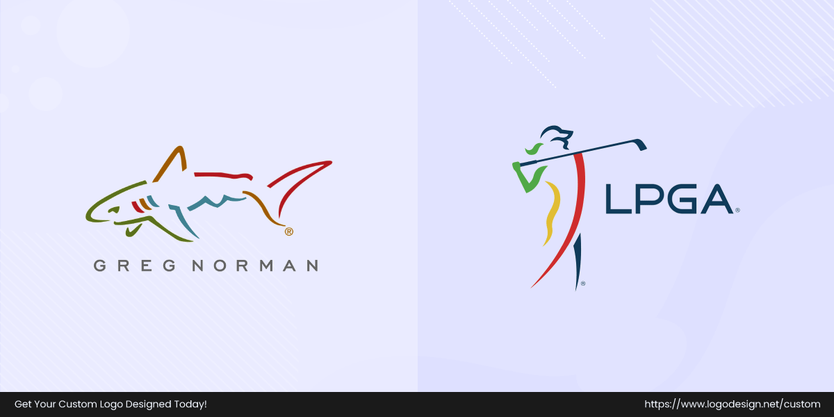 Greg Norman Company and LPGA logos side by side.