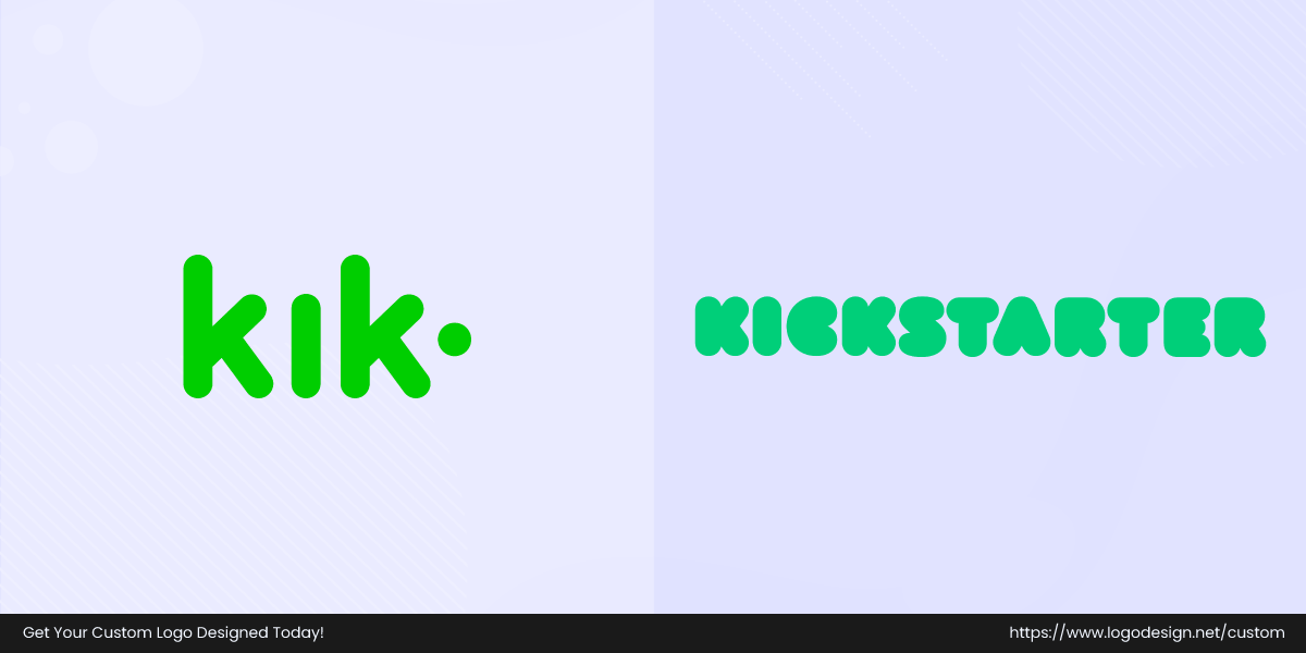 Kik Messenger and Kickstarter logos side by side.