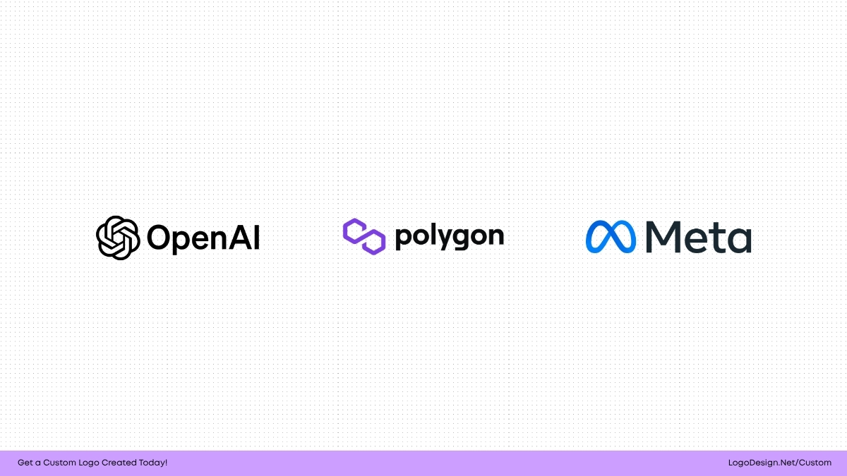 OpenAI, Polygon and Meta Logos OpenAI, Polygon and Meta Logos