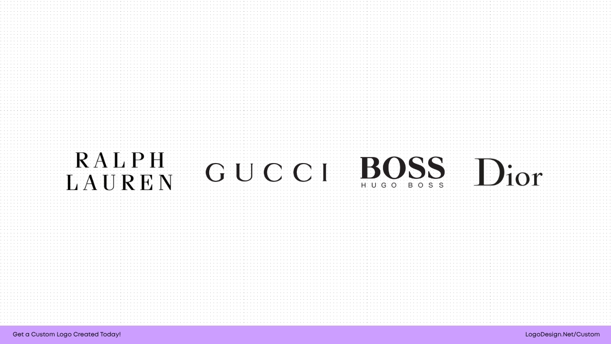 Ralph Lauren, Dior, Hugo Boss and Gucci Logos Ralph Lauren, Dior, Hugo Boss and Gucci Logos