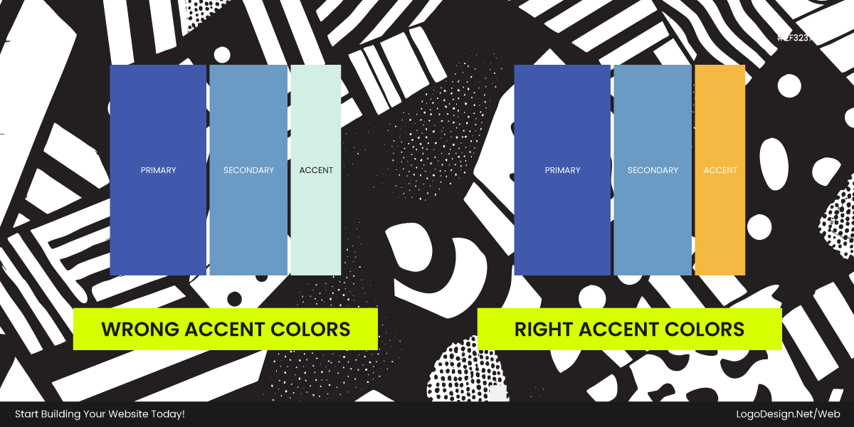 Accent colors - right vs. wrong usage Accent colors - right vs. wrong usage
