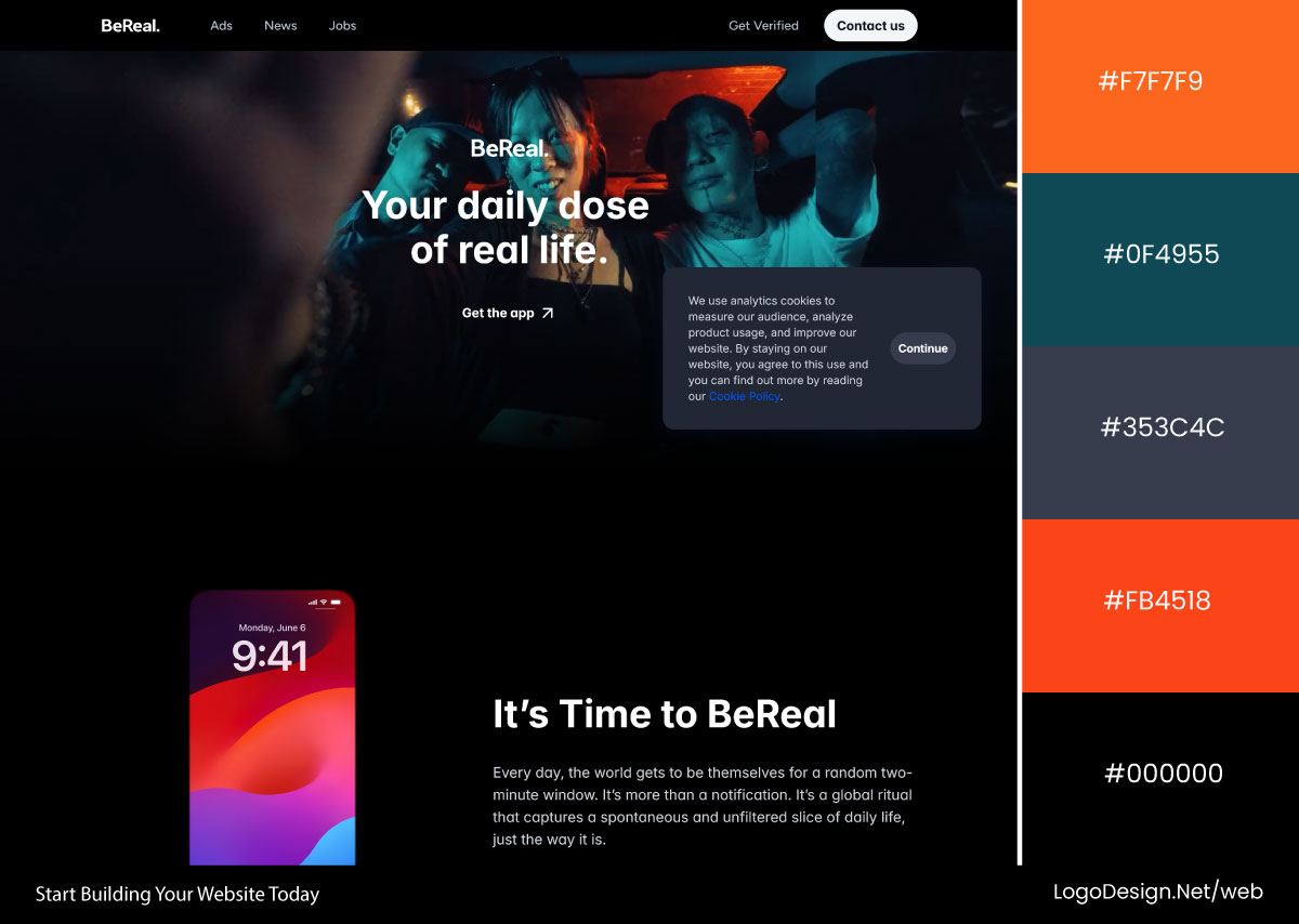BeReal Website Color Palette BeReal Website Color Palette