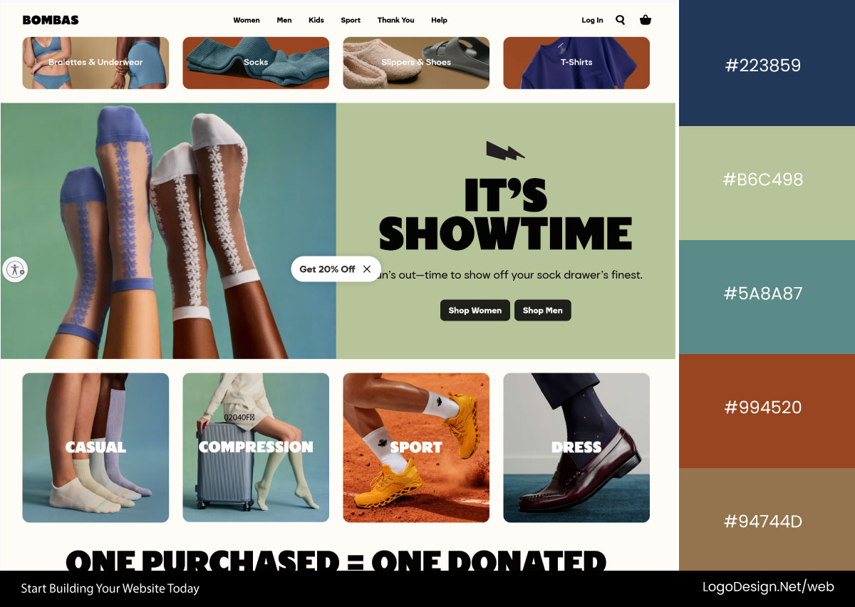 Bombas Website Color Palette Bombas Website Color Palette