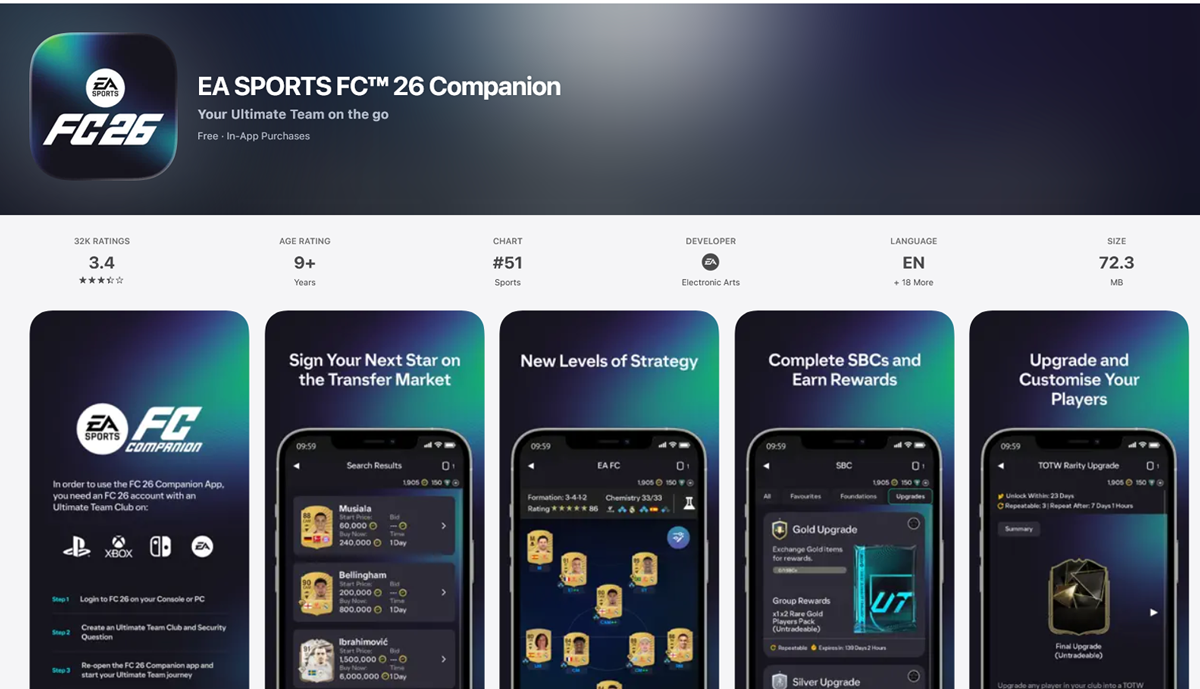 EA SPORTS FC 26 Companion App EA SPORTS FC 26 Companion App
