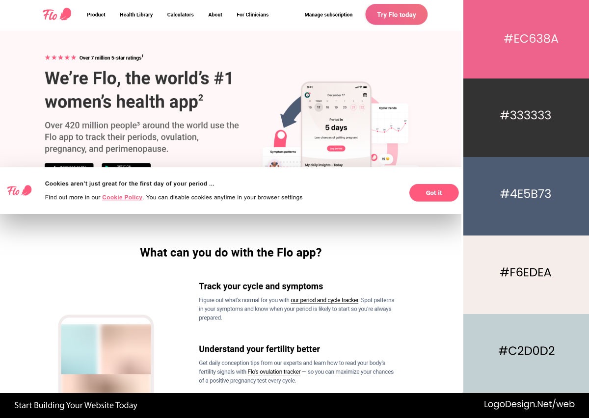 Flo Health Website Color Palette Flo Health Website Color Palette