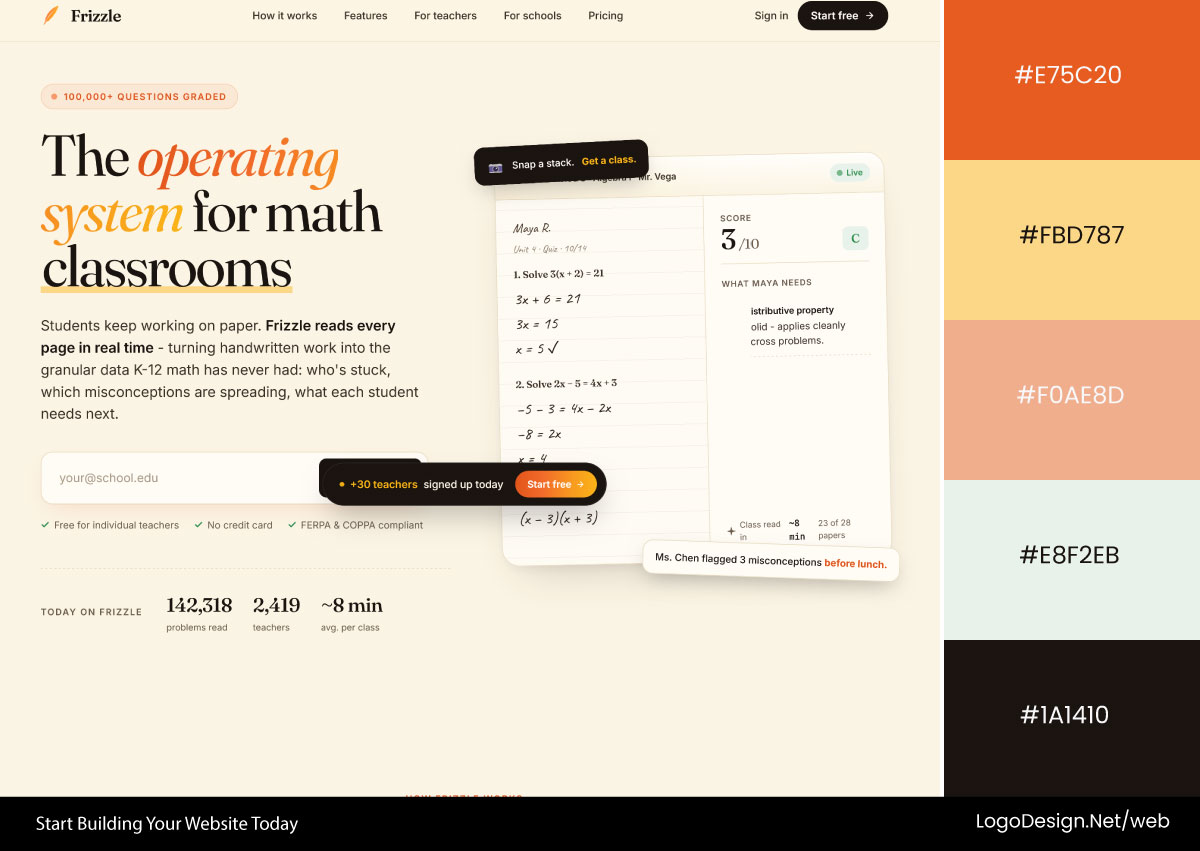 Frizzle Website Color Palette Frizzle Website Color Palette