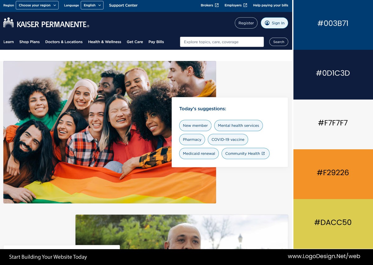 Kaiser Permanente Website Color Palette Kaiser Permanente Website Color Palette