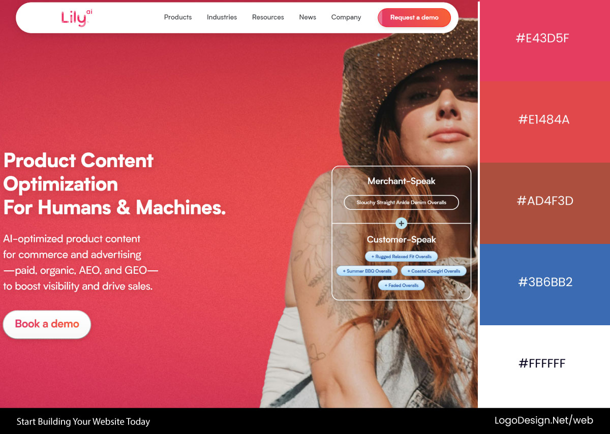 Lily AI Website Color Palette Lily AI Website Color Palette