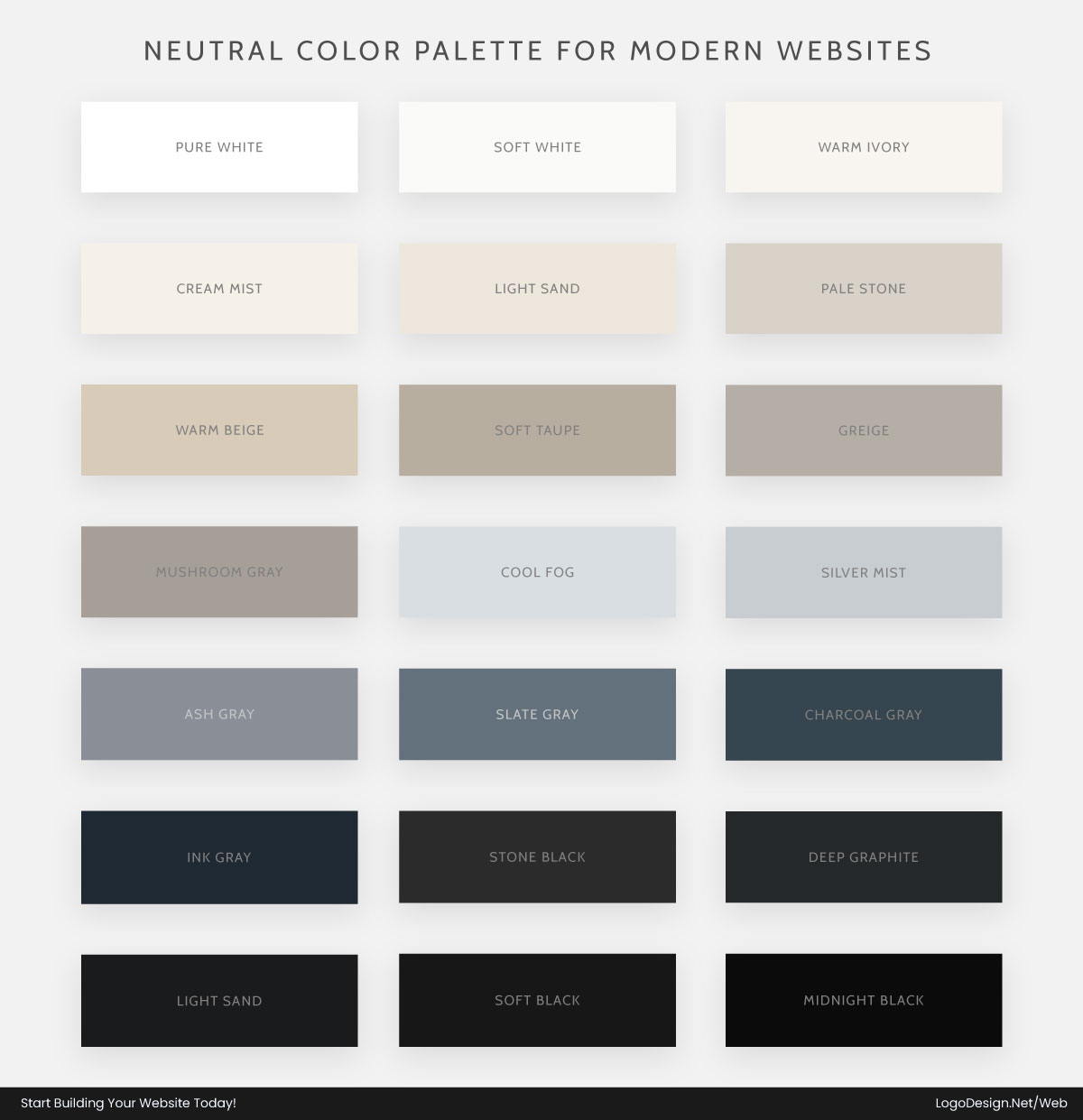 Neutral Color Palette for Modern Websites Neutral Color Palette for Modern Websites