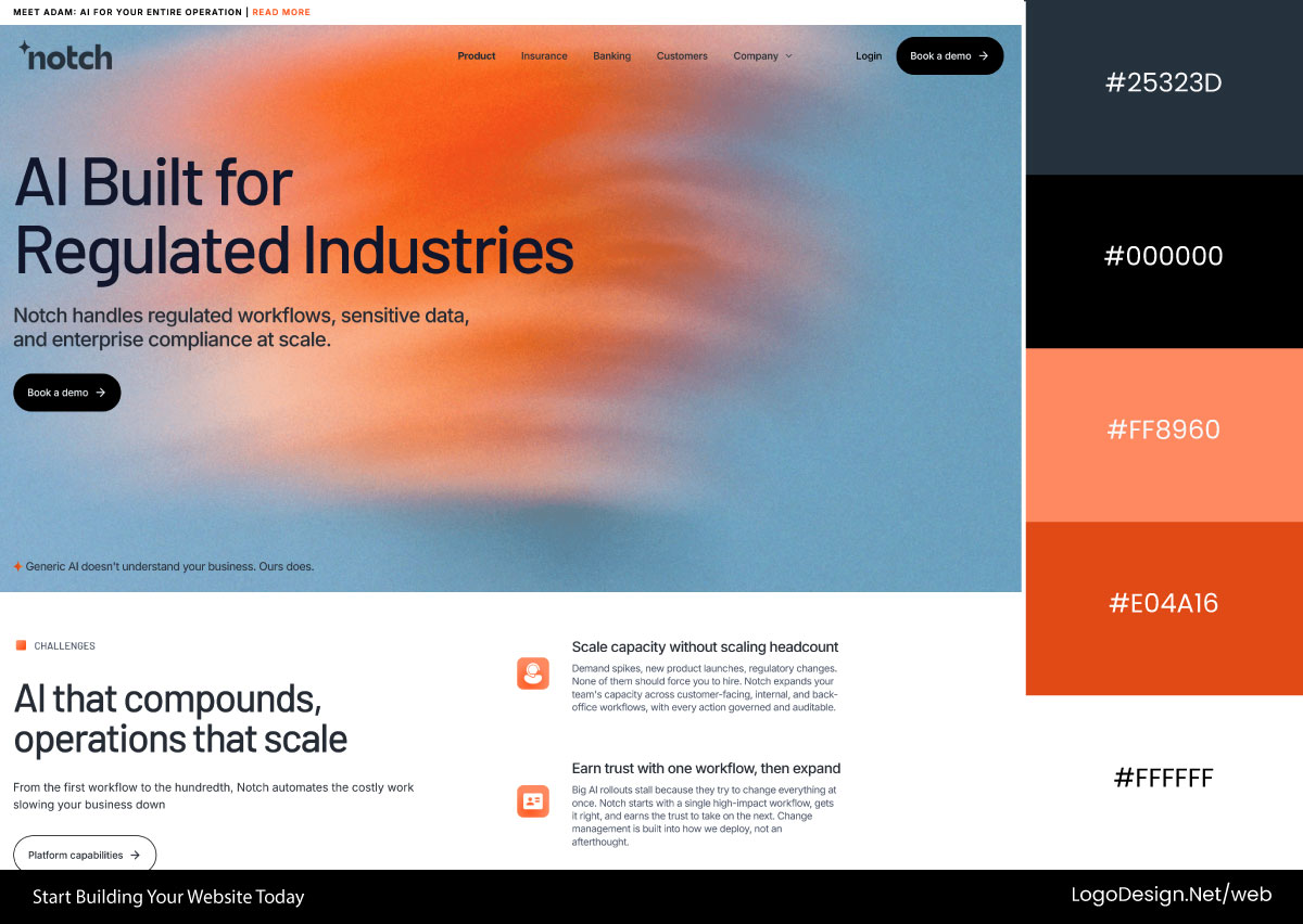 Notch Website Color Palette Notch Website Color Palette