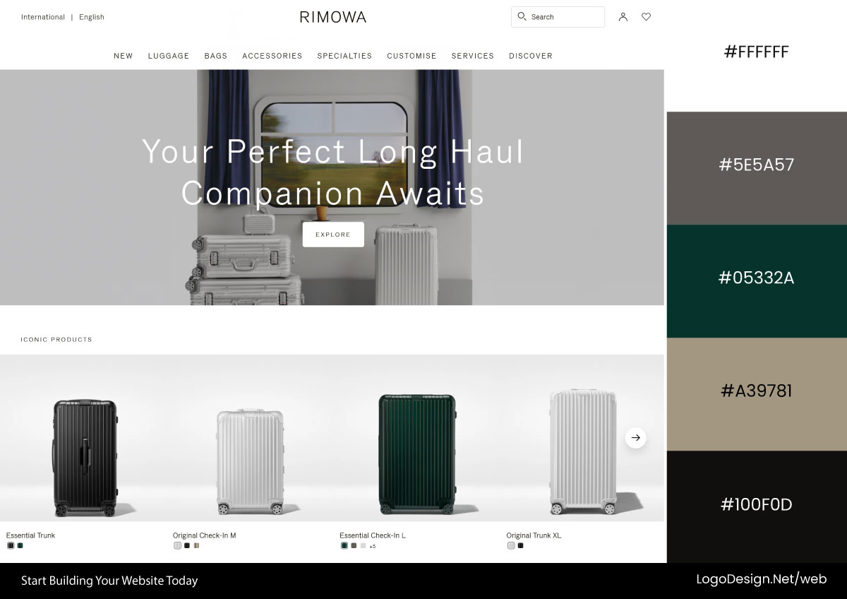 Rimowa Website Color Palette Rimowa Website Color Palette
