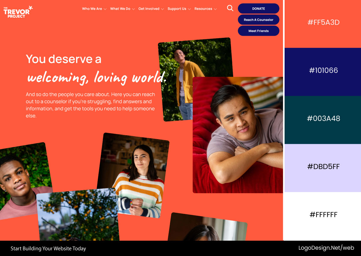 The Trevor Project Website Color Palette The Trevor Project Website Color Palette