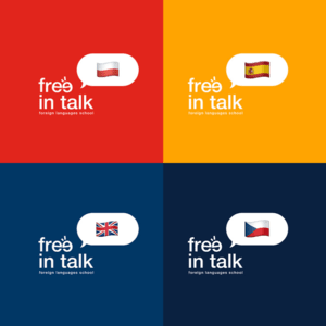 A divided image with four colored sections. Top left is red with a Polish flag, top right is orange with a Spanish flag.