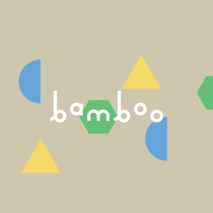 With a beige background a logo with stylized letters 