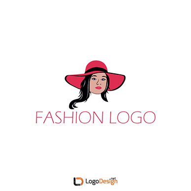 A logo with an illustration of a woman's face wearing a wide-brimmed red hat.