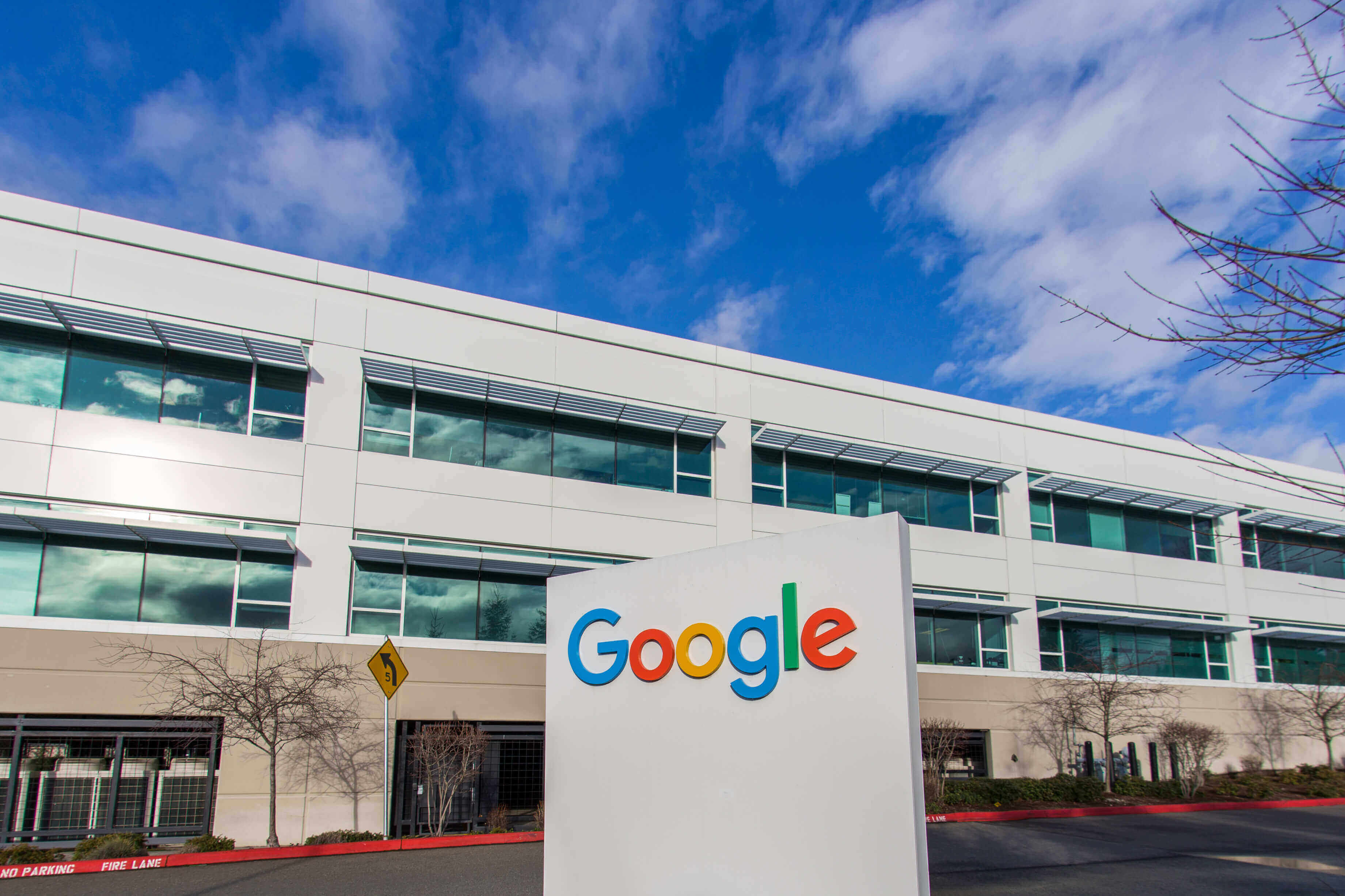google logo on sign