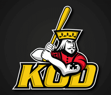 king logo with baseball bat 