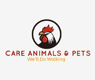 pet logo design rooster in circle 