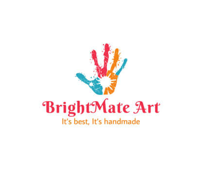 art logo hand print with paint splashes