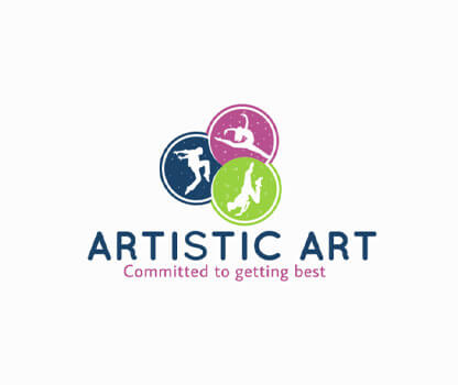 dance art logo design figures in circles