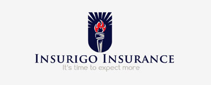 general insurance logo with torch in abstract shape 