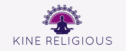 spirituality logo with meditating figure and motifs