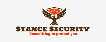 security logo with eagle and shield symbol with stars 