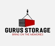 storage logo design with storage unit and swoosh 