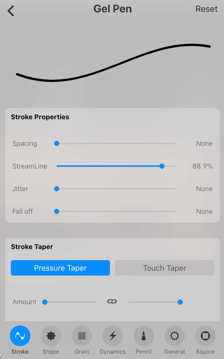 Procreate Brush Stash Setting - Picture