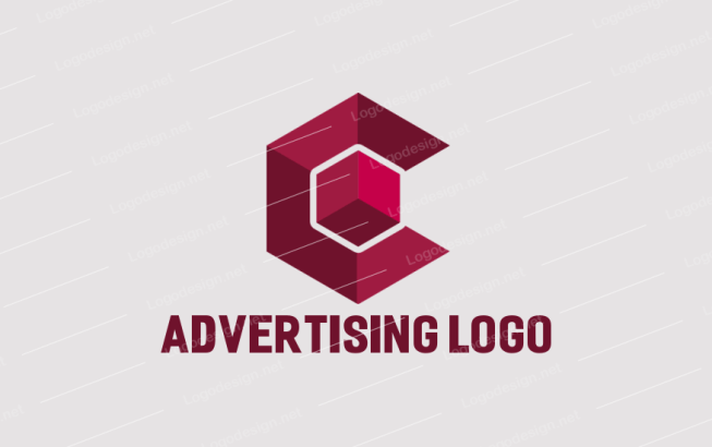 letter C in hexagon advertising logo