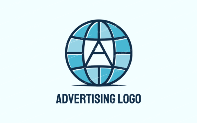 pencil nib in globe logo maker for advertising agency