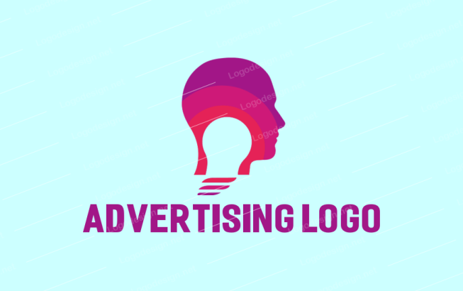head with bulb logo for advertising agency