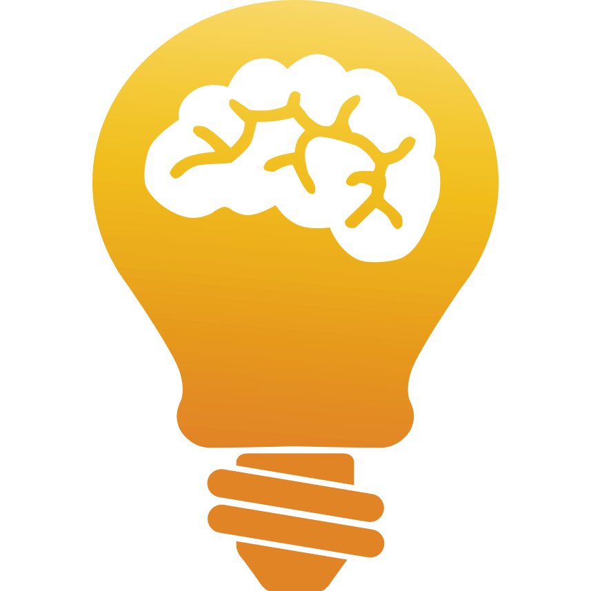 brain in bulb advertising logo